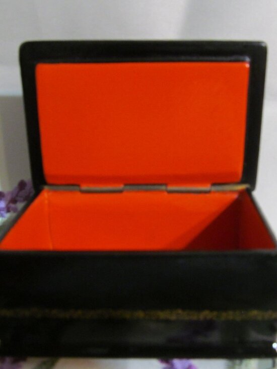 Russian Black Lacquer Box Tale of Tsar Saltan Swan Princess Mstera Signed - Picture 14 of 16